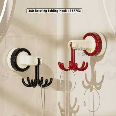 360 Rotating Folding Hook : 367753-Red